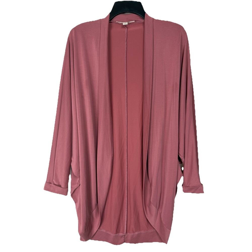 Miami Women's Cardigan M Pink Open Front Lightweight Lagenlook Boho Classic USA‎